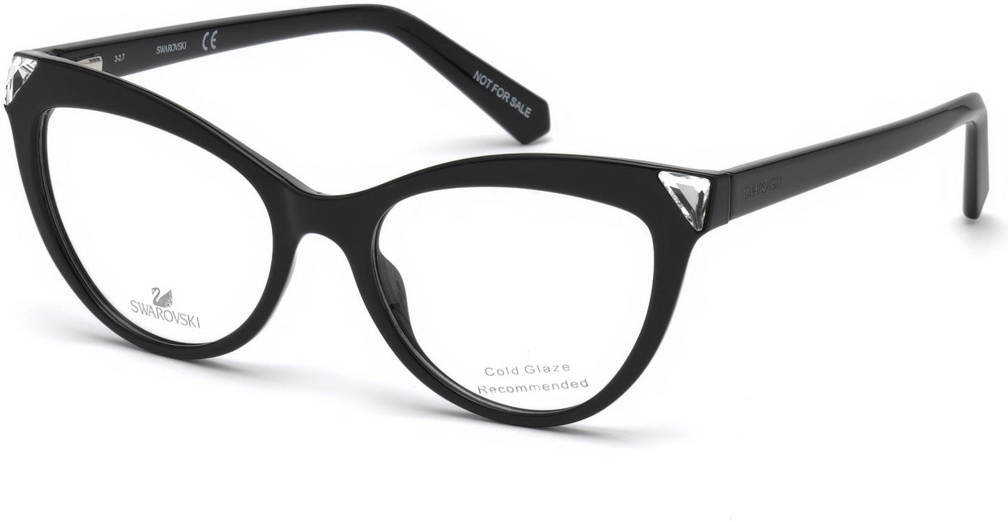 Swarovski SK5268 Cat Eyeglasses 001-001 - Shiny Black