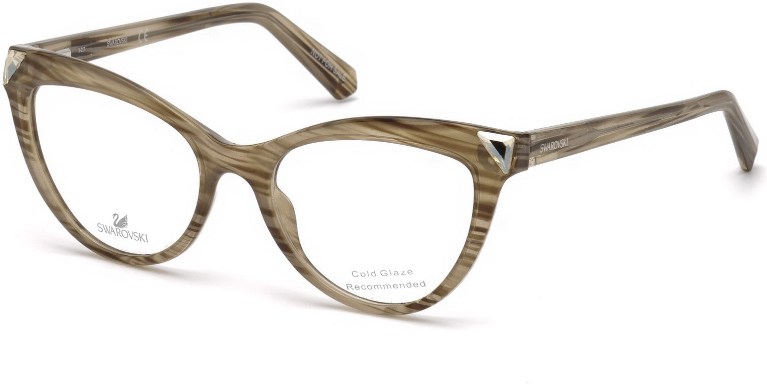 Swarovski SK5268 Cat Eyeglasses 047-047 - Light Brown
