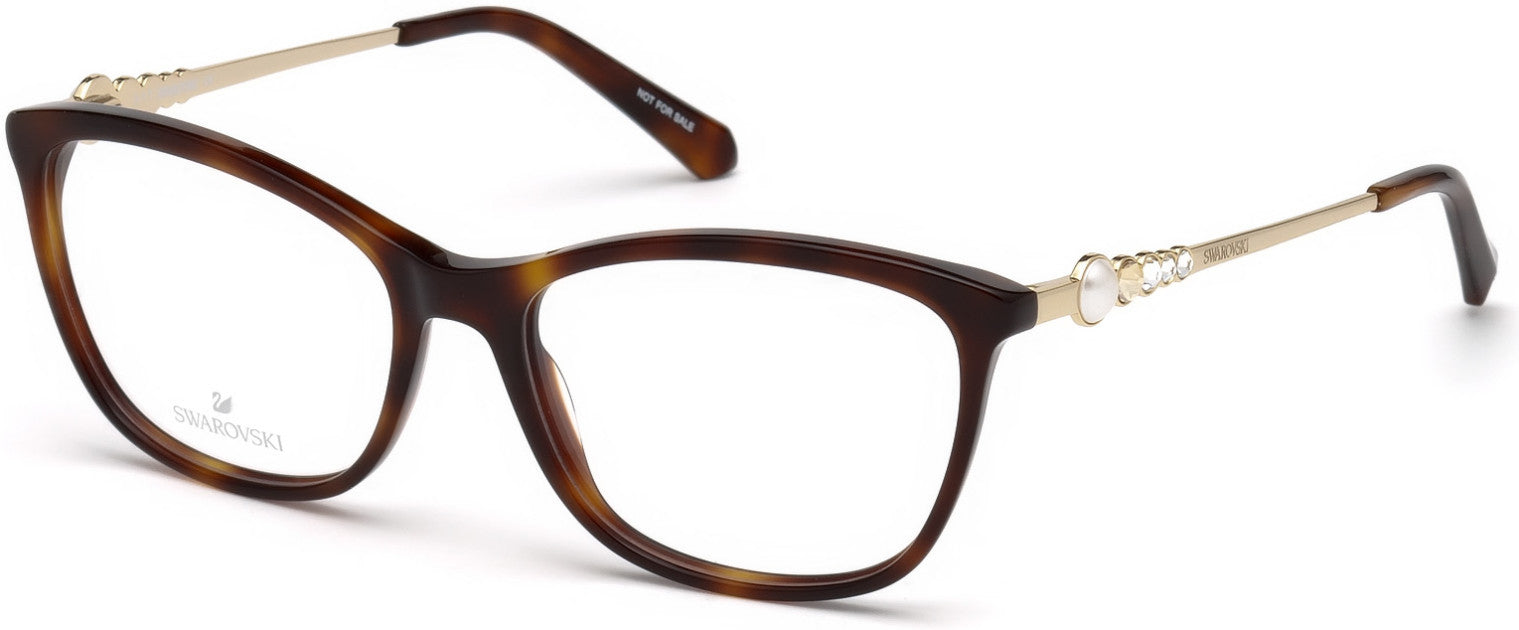 Swarovski SK5276 Square Eyeglasses 052-052 - Dark Havana