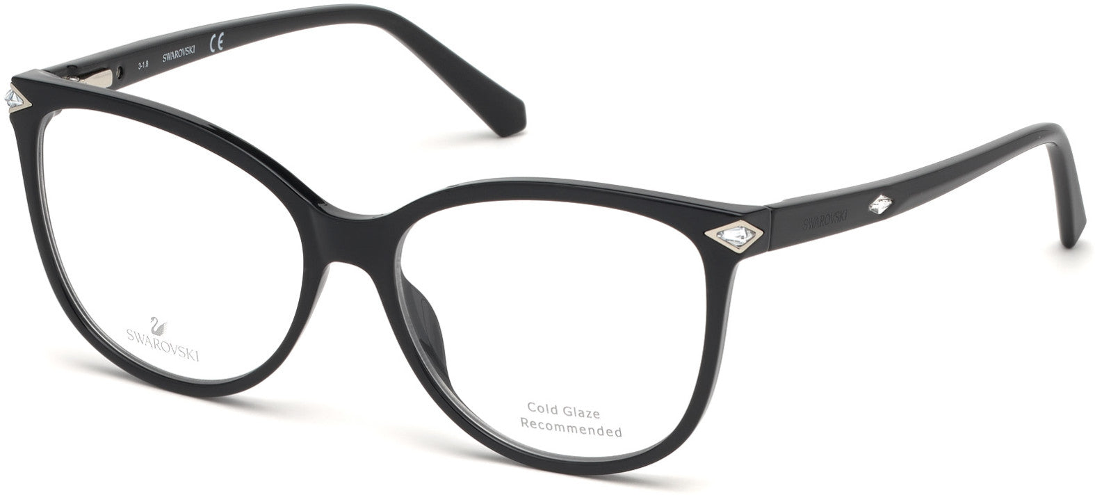 Swarovski SK5283-F Cat Eyeglasses 001-001 - Shiny Black