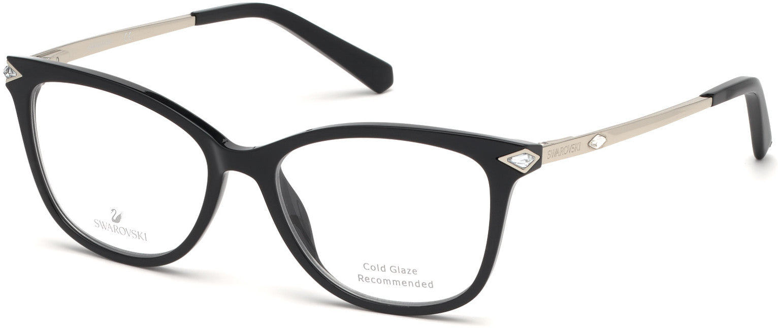 Swarovski SK5284 Square Eyeglasses 001-001 - Shiny Black