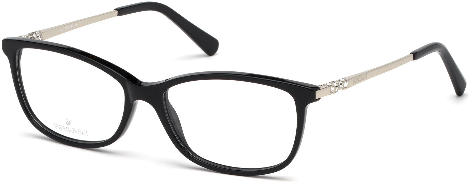 Swarovski SK5285 Rectangular Eyeglasses 001-001 - Shiny Black