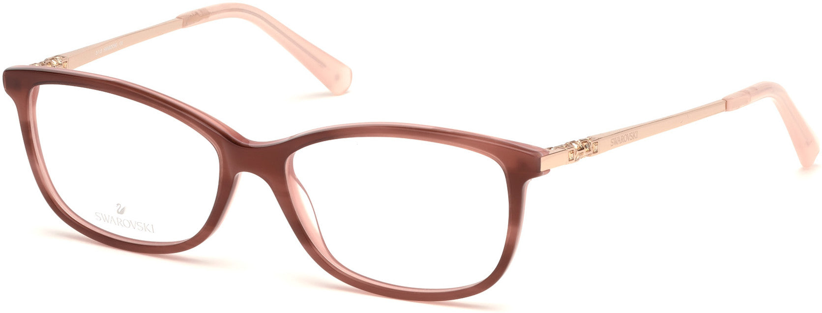 Swarovski SK5285 Rectangular Eyeglasses 074-074 - Pink 