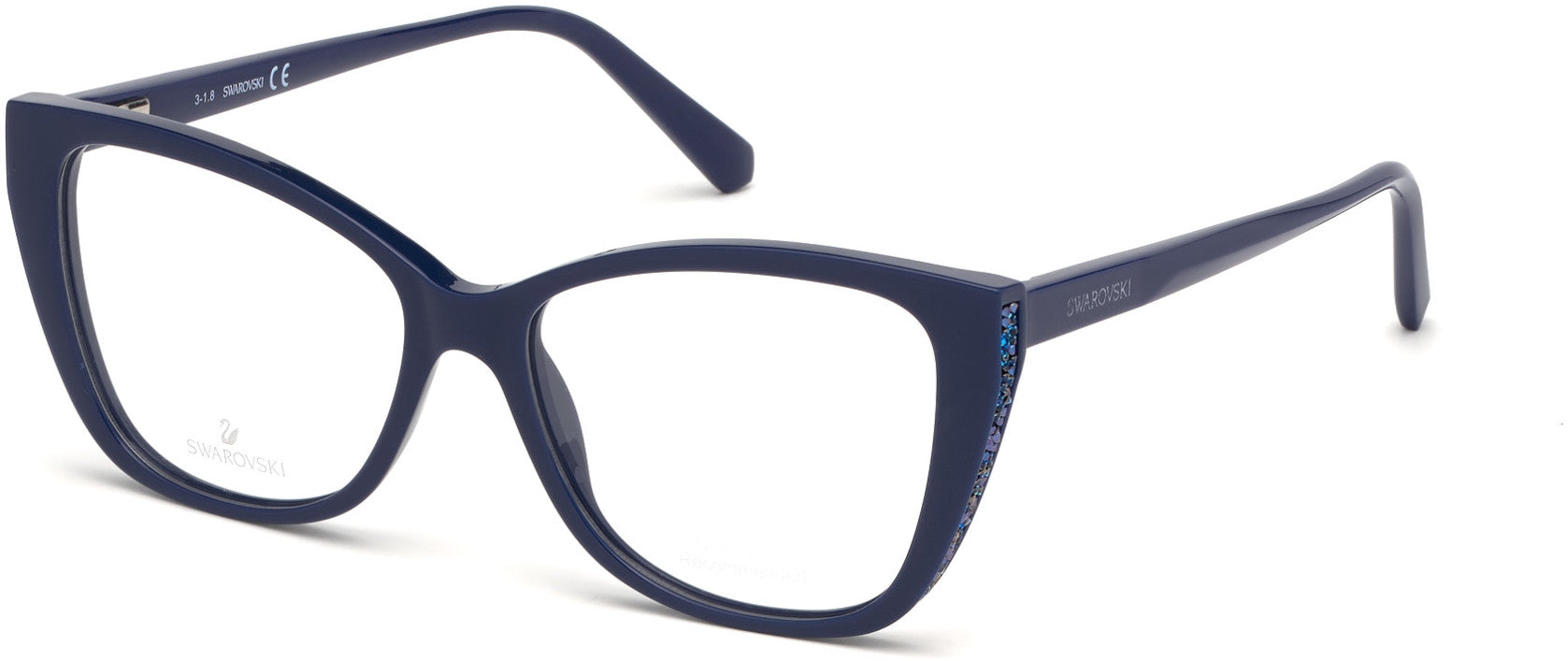 Swarovski SK5290 Square Eyeglasses 090-090 - Shiny Blue