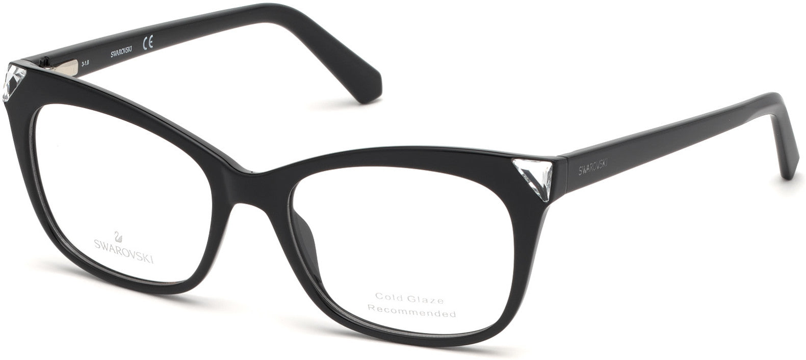 Swarovski SK5292 Square Eyeglasses 001-001 - Shiny Black