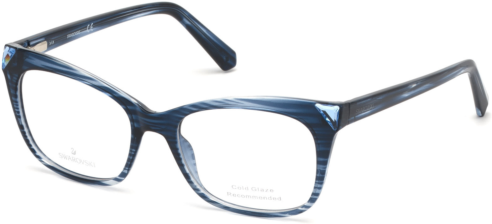 Swarovski SK5292 Square Eyeglasses 092-092 - Blue