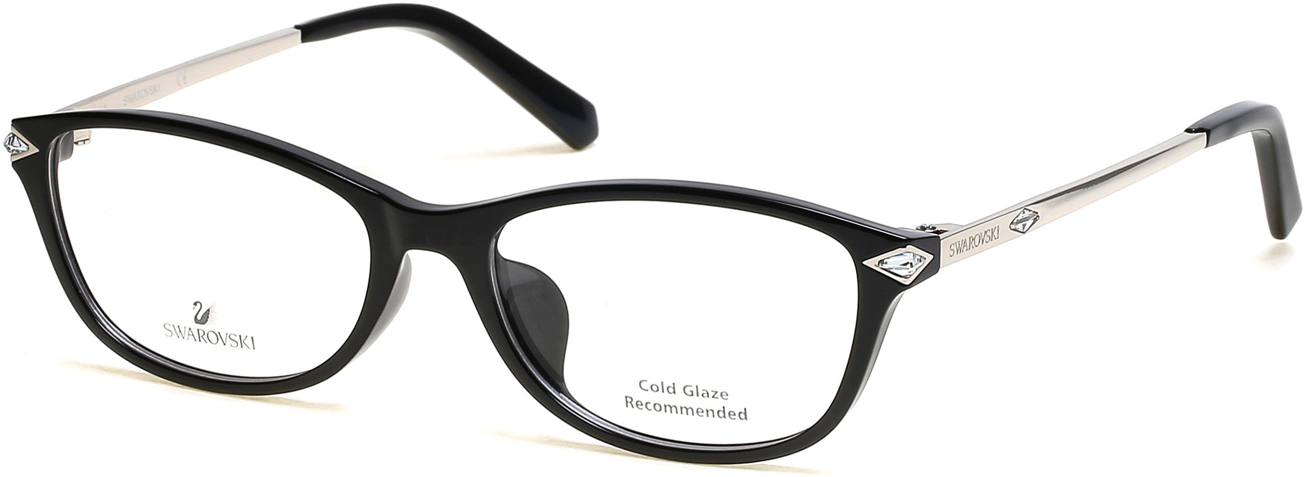 Swarovski SK5293-D Rectangular Eyeglasses 001-001 - Shiny Black