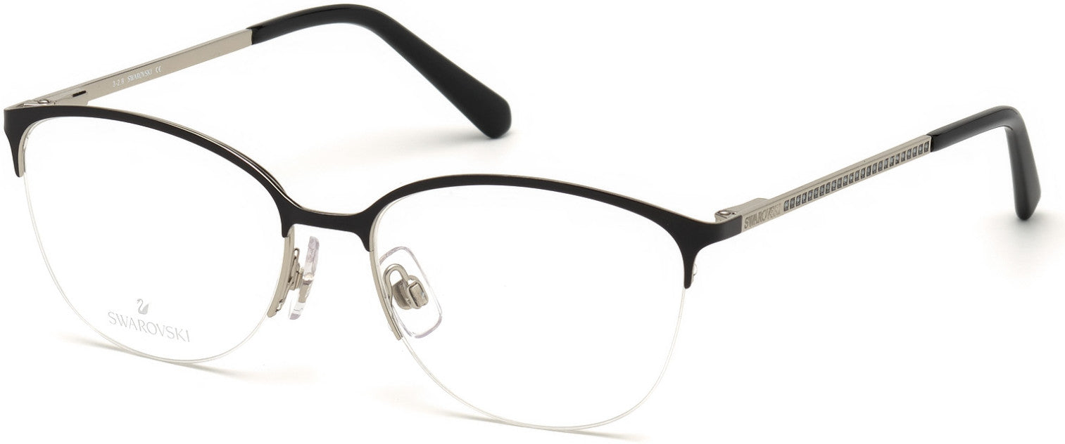 Swarovski SK5296 Oval Eyeglasses 005-005 - Black