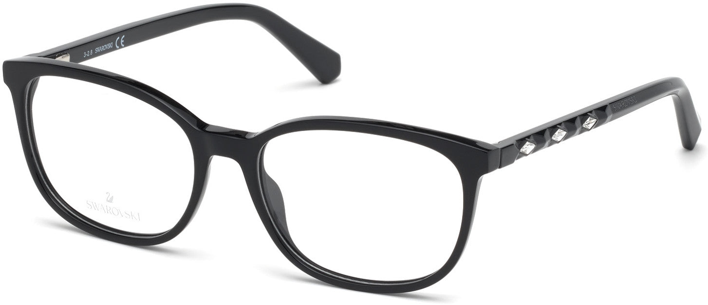 Swarovski SK5300-F Square Eyeglasses 001-001 - Shiny Black