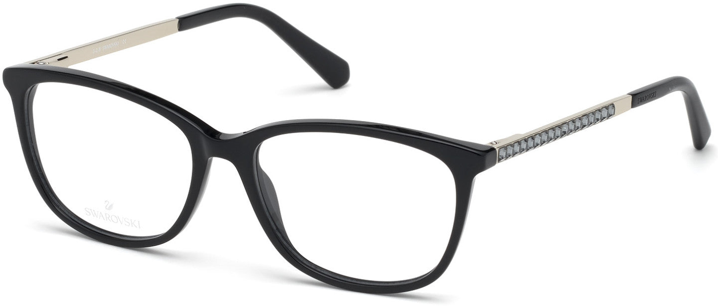 Swarovski SK5308-F Square Eyeglasses 001-001 - Shiny Black