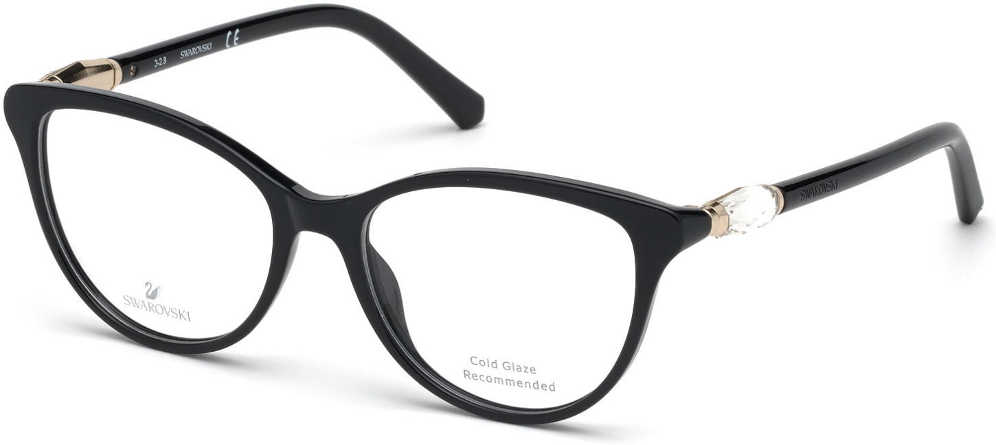 Swarovski SK5311-F Cat Eyeglasses 001-001 - Shiny Black