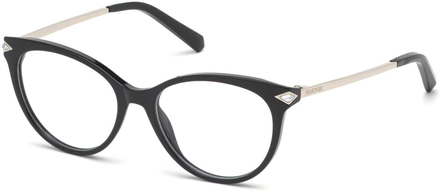 Swarovski SK5312 Cat Eyeglasses 001-001 - Shiny Black