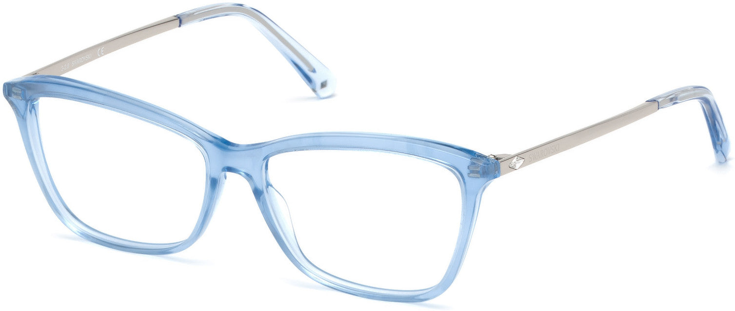 Swarovski SK5314 Rectangular Eyeglasses 086-086 - Light Blue