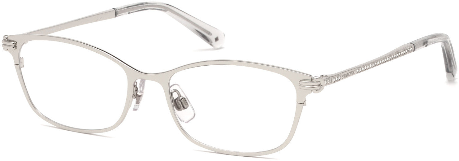 Swarovski SK5318 Rectangular Eyeglasses 016-016 - Shiny Palladium