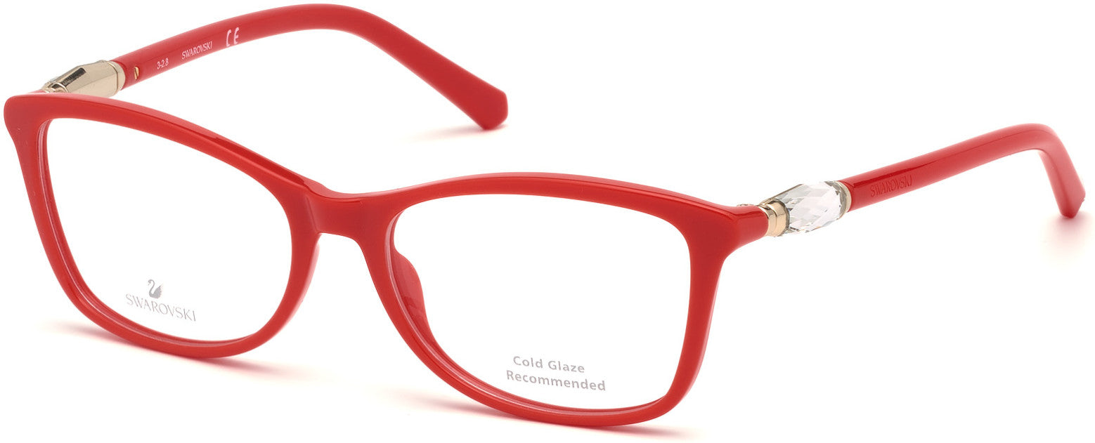Swarovski SK5336 Round Eyeglasses 066-066 - Shiny Red