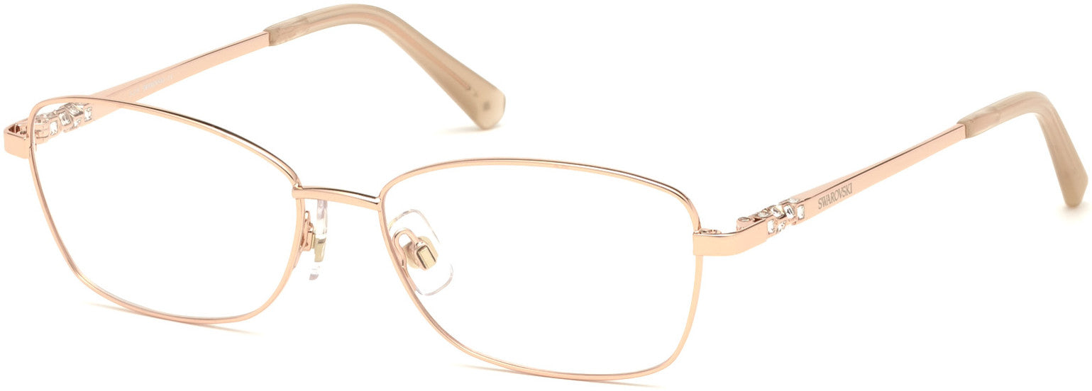 Swarovski SK5337 Geometric Eyeglasses 028-028 - Shiny Rose Gold