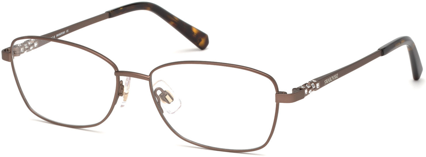 Swarovski SK5337 Geometric Eyeglasses 049-049 - Matte Dark Brown