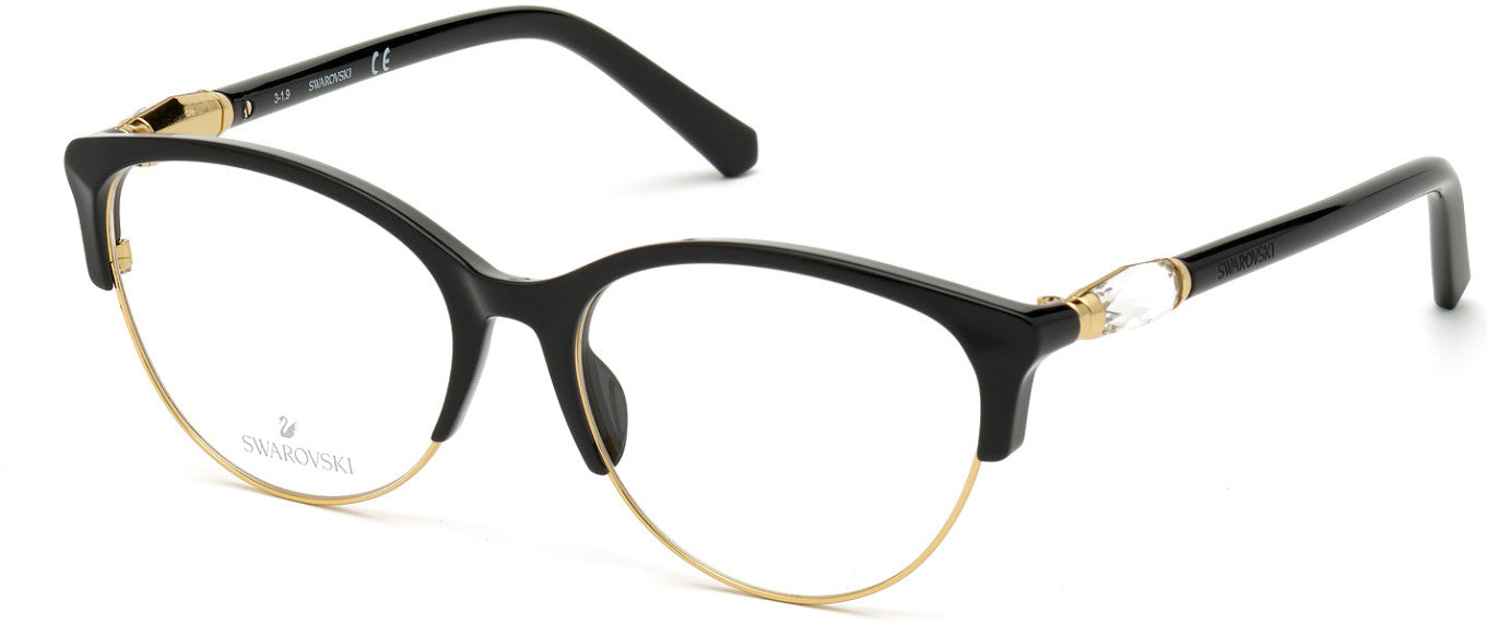 Swarovski SK5338 Cat Eyeglasses 001-001 - Shiny Black