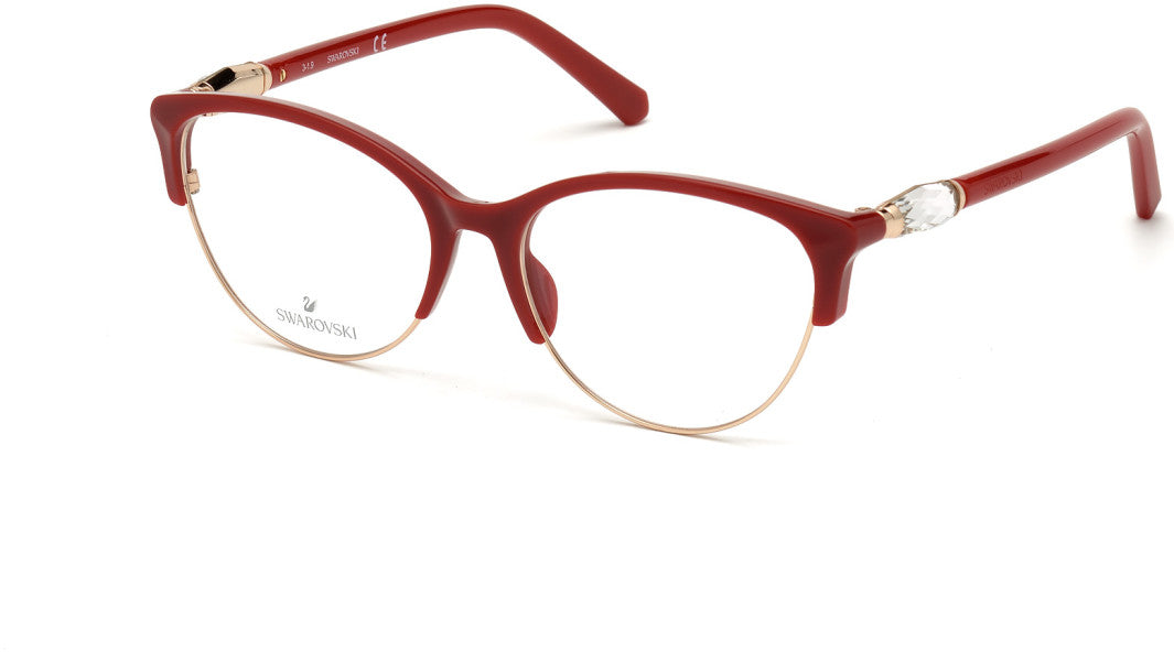 Swarovski SK5338 Cat Eyeglasses 028-028 - Shiny Rose Gold
