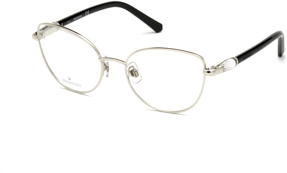 Swarovski SK5340 Cat Eyeglasses 016-016 - Shiny Palladium