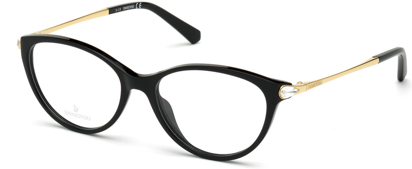 Swarovski SK5349 Cat Eyeglasses 001-001 - Shiny Black