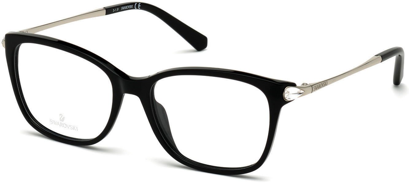 Swarovski SK5350 Square Eyeglasses 001-001 - Shiny Black