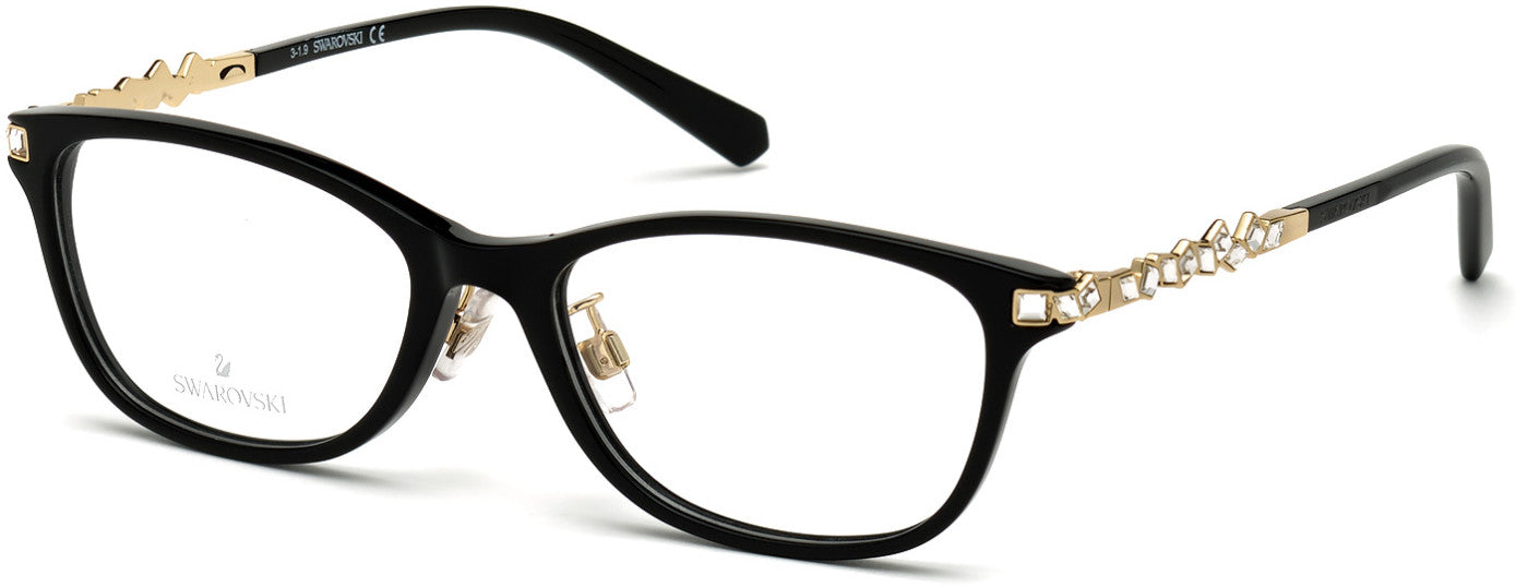Swarovski SK5356-D Round Eyeglasses 001-001 - Shiny Black