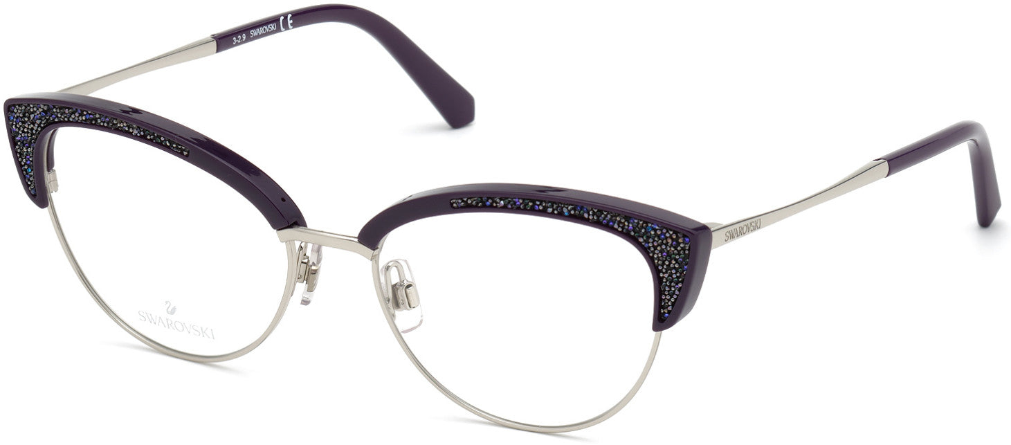 Swarovski SK5363 Browline Eyeglasses 081-081 - Shiny Violet