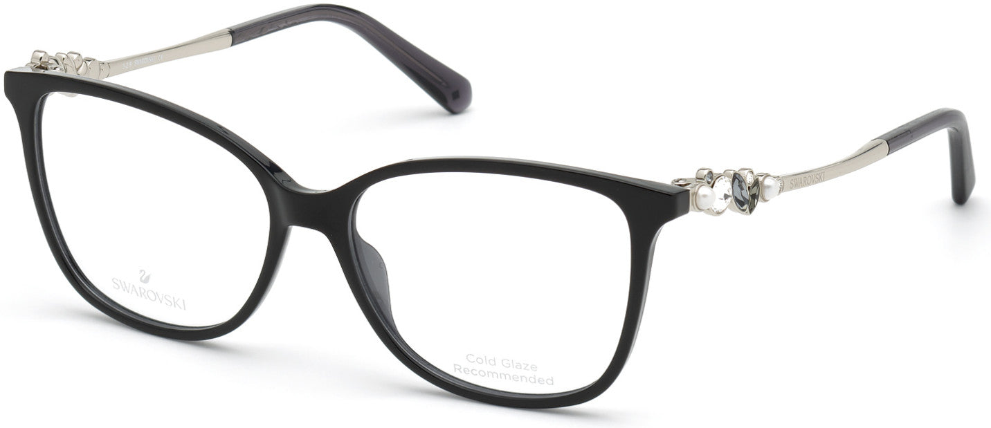Swarovski SK5367-F Square Eyeglasses 005-005 - Black