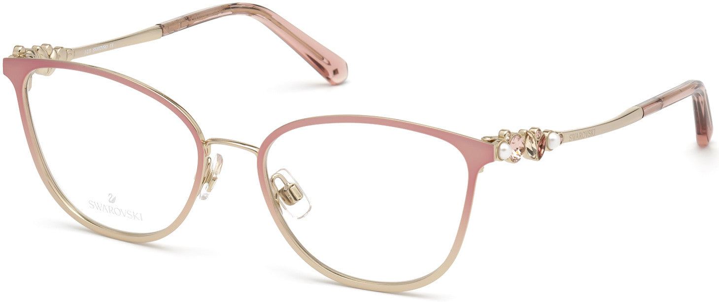 Swarovski SK5368 Square Eyeglasses 074-074 - Pink 