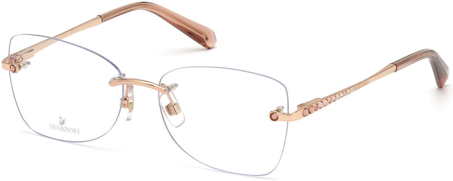 Swarovski SK5374 Butterfly Eyeglasses 033-033 - Pink Gold
