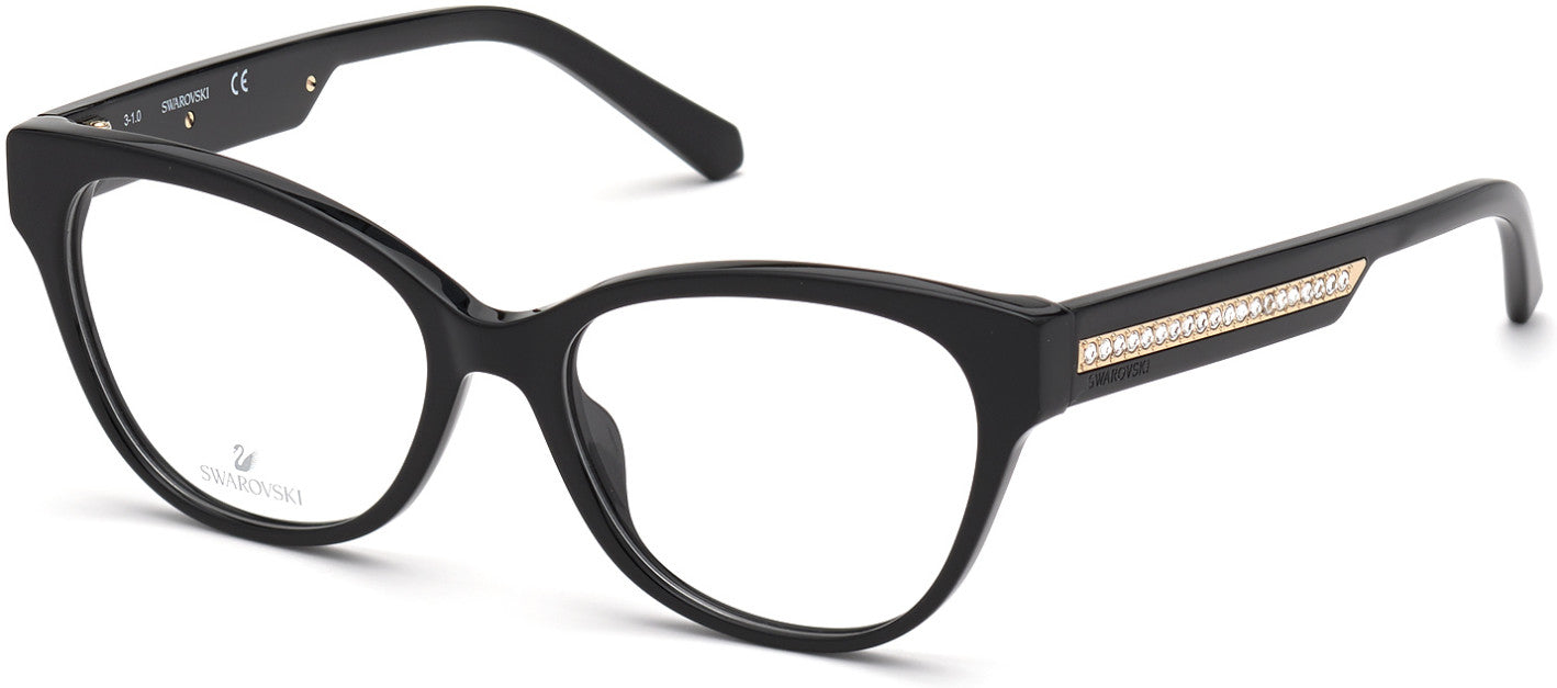 Swarovski SK5392 Cat Eyeglasses 001-001 - Shiny Black