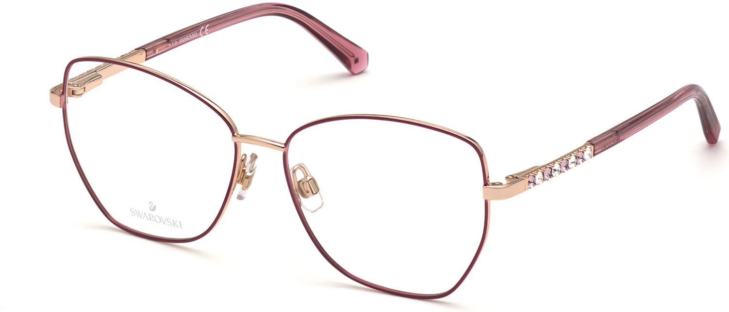 Swarovski SK5393 Butterfly Eyeglasses 028-028 - Shiny Rose Gold