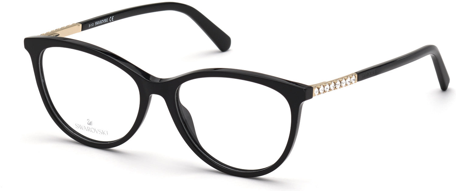 Swarovski SK5396 Cat Eyeglasses 001-001 - Shiny Black