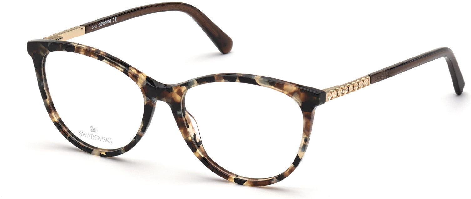 Swarovski SK5396 Cat Eyeglasses 055-055 - Coloured Havana