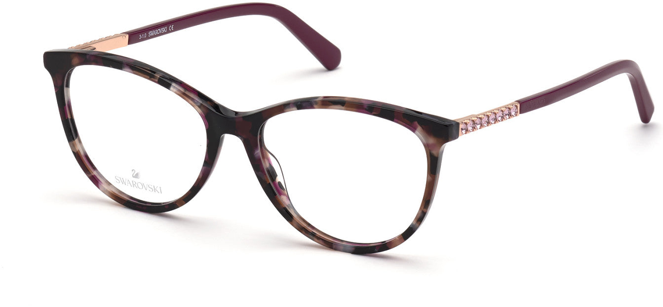 Swarovski SK5396 Cat Eyeglasses 55B-55B - Coloured Havana