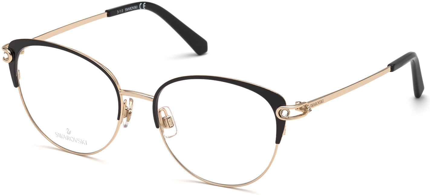 Swarovski SK5397 Cat Eyeglasses 005-005 - Black