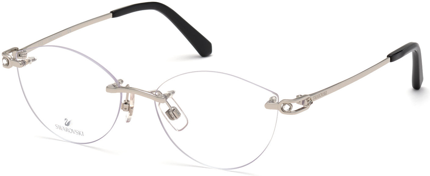 Swarovski SK5399 Geometric Eyeglasses 016-016 - Shiny Palladium