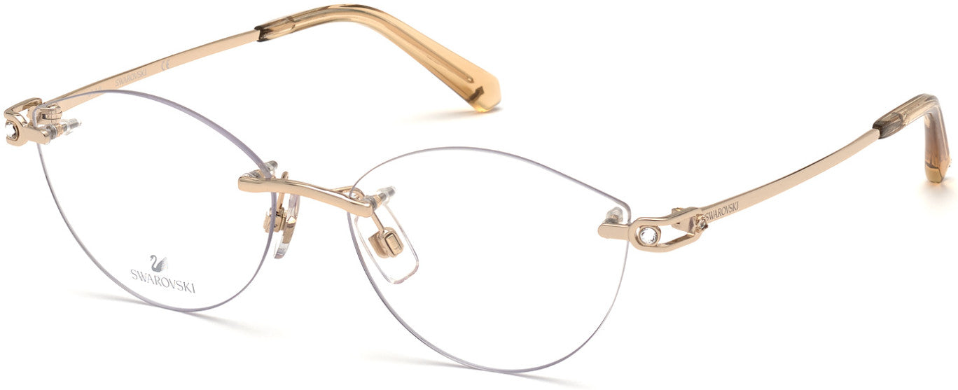 Swarovski SK5399 Geometric Eyeglasses 032-032 - Pale Gold