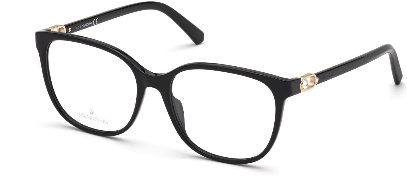 Swarovski SK5401 Square Eyeglasses 001-001 - Shiny Black
