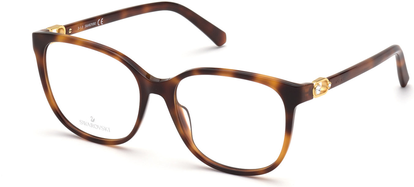 Swarovski SK5401 Square Eyeglasses 052-052 - Dark Havana