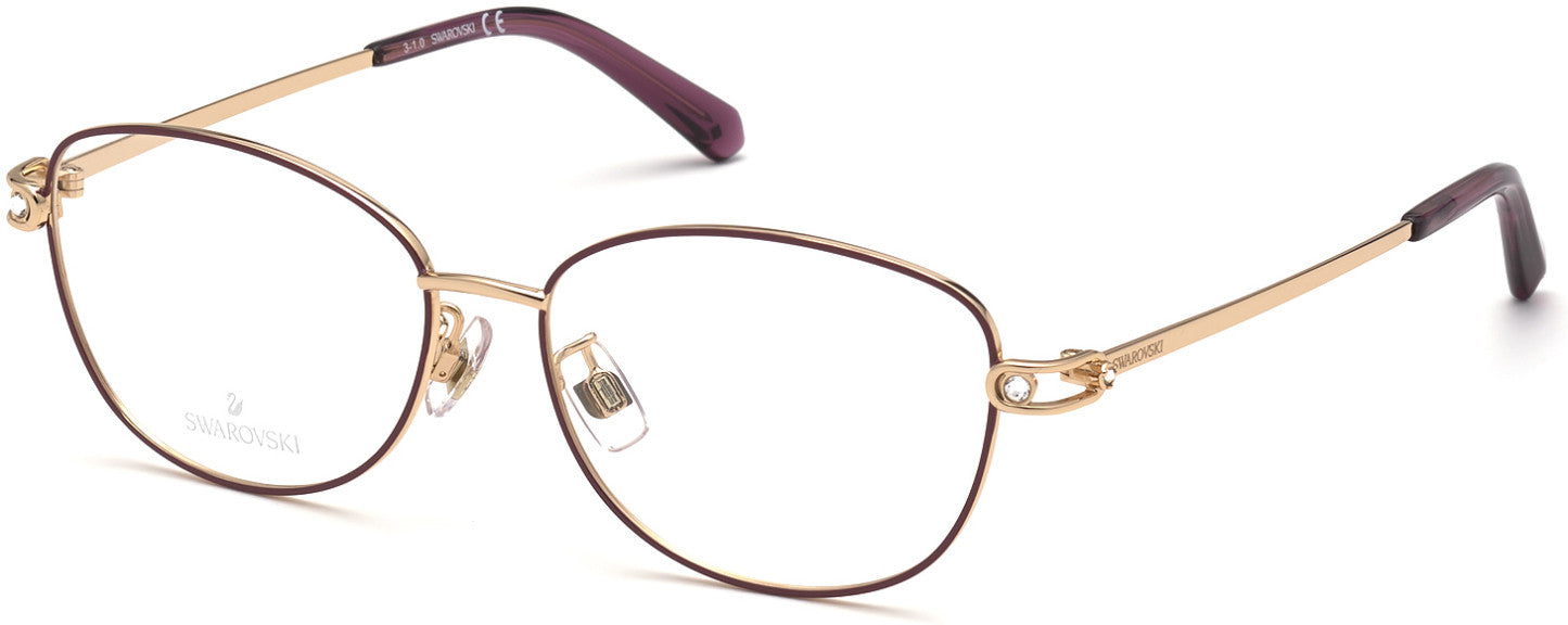 Swarovski SK5403-D Square Eyeglasses 028-028 - Shiny Rose Gold