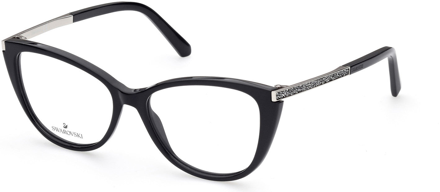 Swarovski SK5414 Cat Eyeglasses 001-001 - Shiny Black