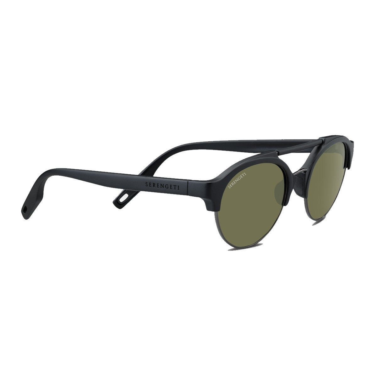 Serengeti Savio Sunglasses  Black Gunmetal Matte Shiny Small