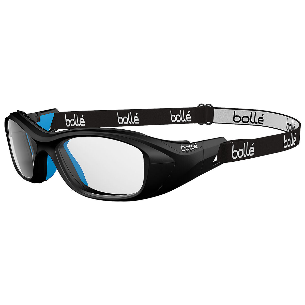 Bolle Swag 53 Medium W/ Strap Sport Protective  Black And Blue Polycarbonate Lens W/ Anti-fog And Anti-scratch Medium