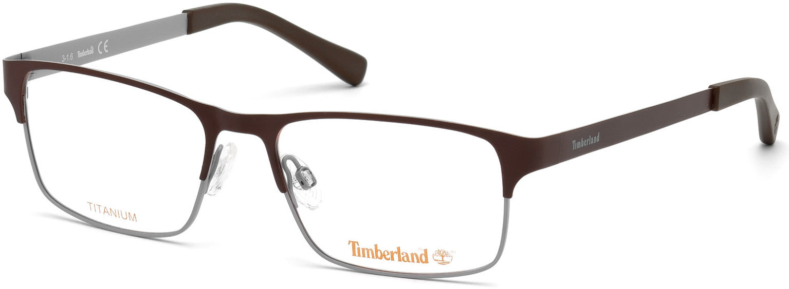 Timberland TB1355 Geometric Eyeglasses 050-050 - Dark Brown
