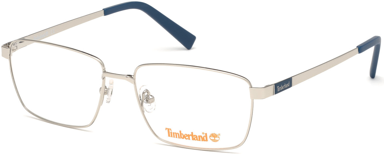 Timberland TB1638 Square Eyeglasses 010-010 - Shiny Light Nickeltin