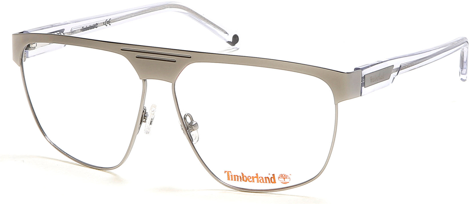 Timberland TB1643 Pilot Eyeglasses 008-008 - Shiny Gunmetal