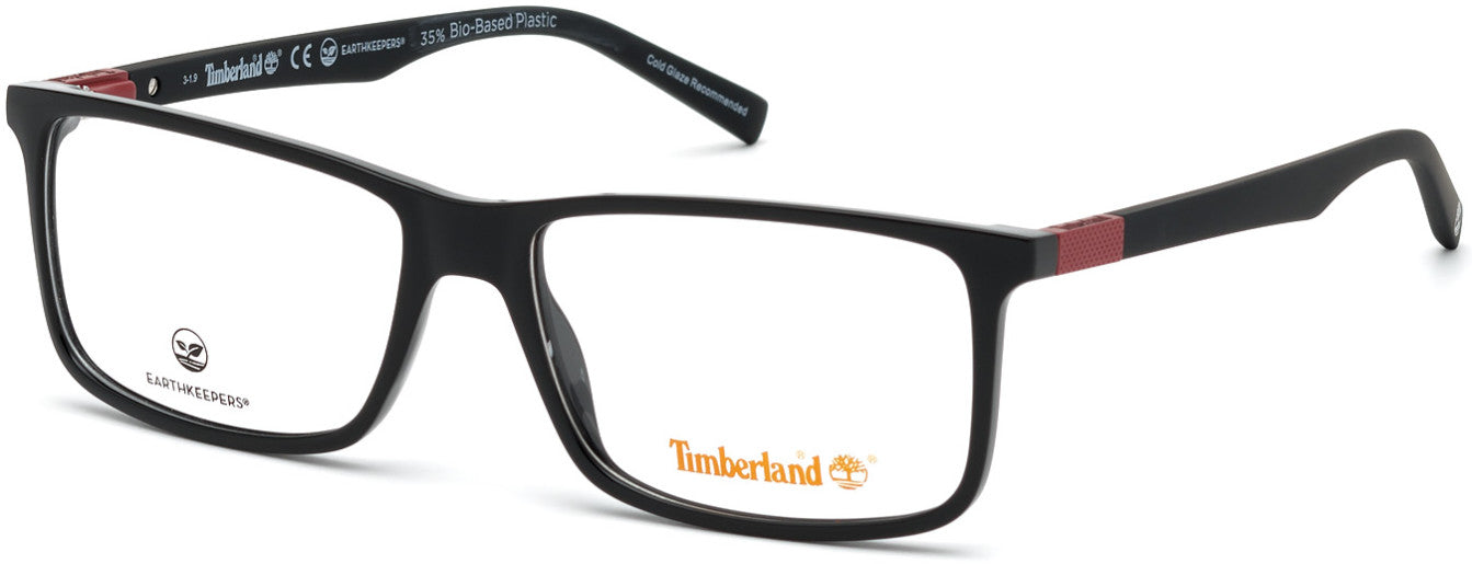 Timberland TB1650 Rectangular Eyeglasses 001-001 - Shiny Black