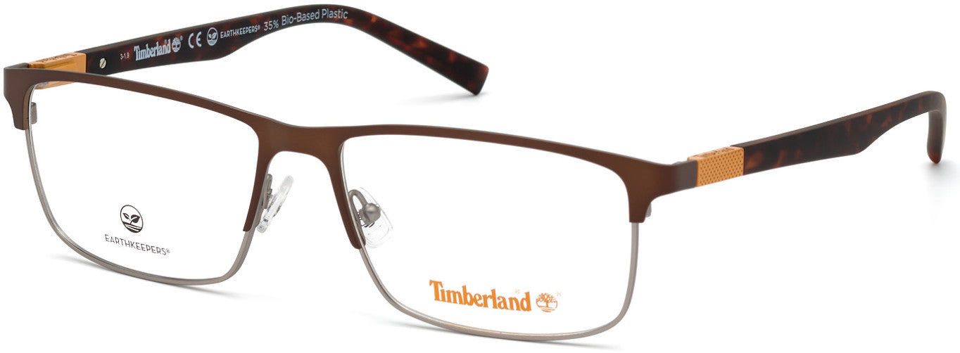 Timberland TB1651 Browline Eyeglasses 048-048 - Shiny Dark Brown